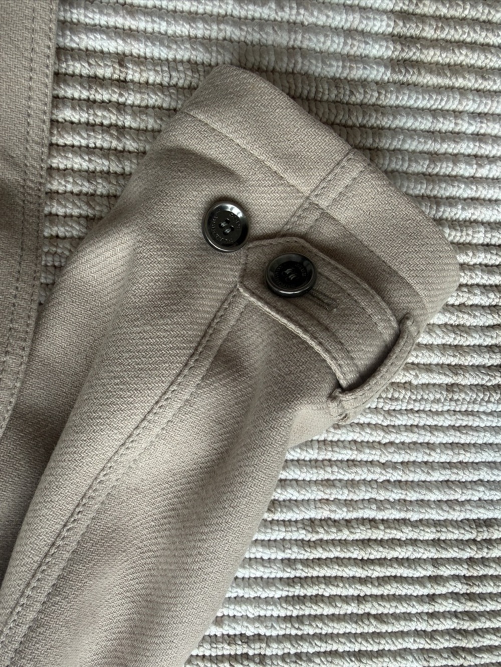 Burberry Brit Belted Wool-Cashmere Blend Trench Coat in Light Beige - Picture 12 of 16